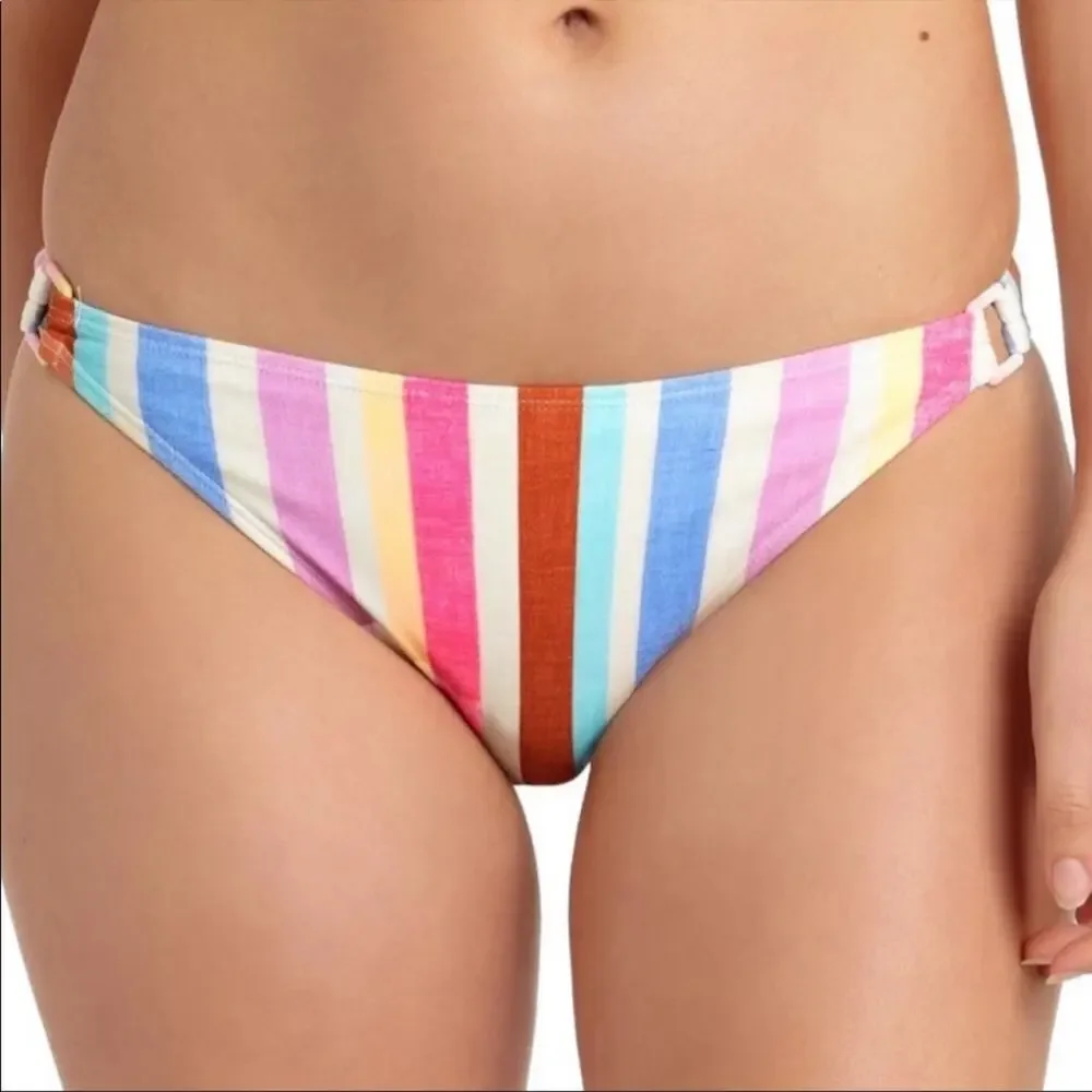 California Waves multi striped bikini swim bottom
